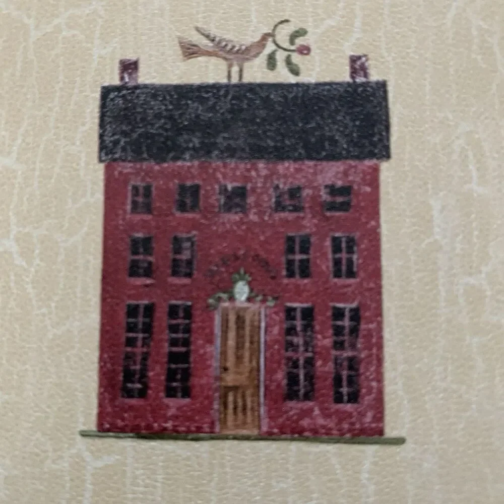 Folk art Wallpaper Primitive Country Barn House By International H3143